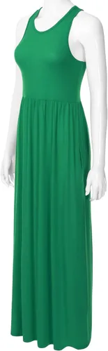Vista 2 de Vestido largo sin mangas con espalda cruzada para mujer con bolsillos (XS-XXL)