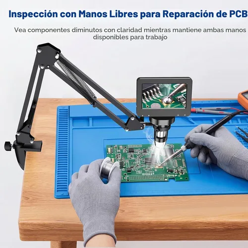 Vista 2 de 4.3 Inch Digital Soldering Microscope with C-Clamp
