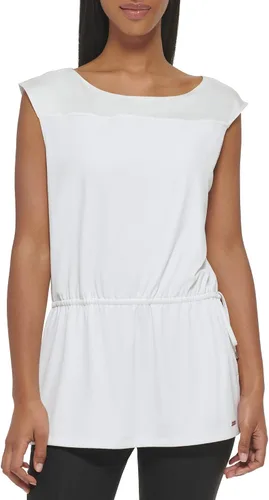 Vista 4 de Calvin Klein Camiseta de punto con cordón sin mangas para mujer
