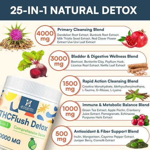 Vista 3 de Suplemento en polvo desintoxicante para hombres y mujeres, fórmula herbaria natural para hígado, riñón y digestión, sabor a lima, 30 porciones