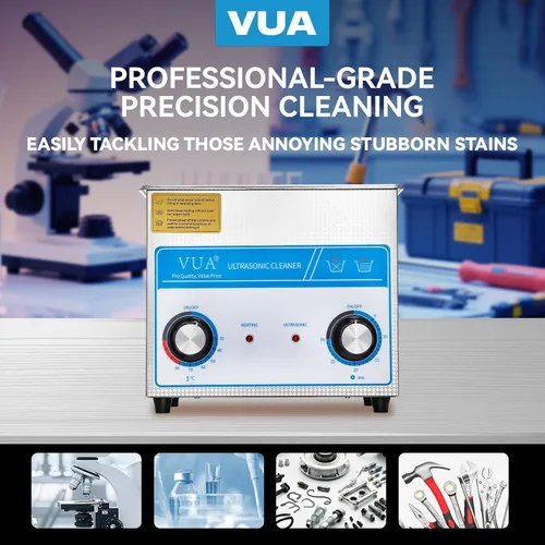 Vista 2 de Limpiador ultrasónico de 3L con temporizador y calentador, limpiador ultrasónico profesional de piezas, máquina de limpieza ultrasónica de control