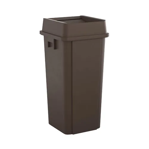 Vista 15 de Bote de basura comercial cuadrado beige de 19 galones para escuela, hotel, oficina, almacén, centro comercial, restaurante