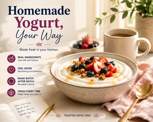 Vista 8 de Cultures for Health Cultura de yogur griego 2 paquetes de yogur probiótico estilo reliquia deshidratado para bricolaje Delicioso para batidos