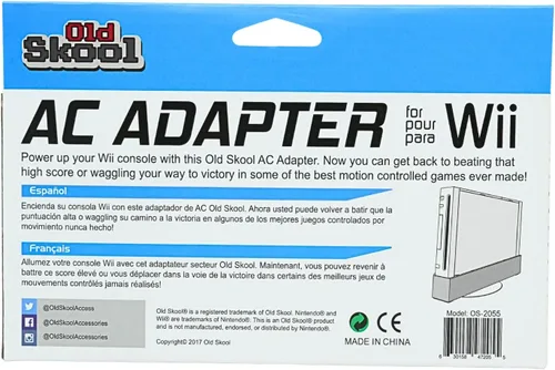 Vista 6 de Old Skool AC Power Adapter for Nintendo Wii Console