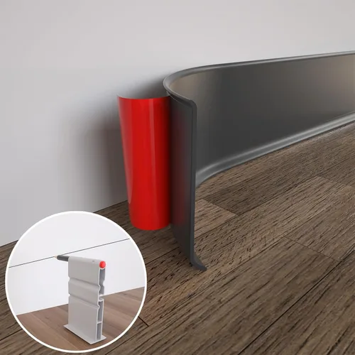 Vista 10 de COUKIU Moldura Flexible para Zócalo, 3 Pulgadas x 40 Pies Base de Pared de Vinilo Autoadhesiva Base Cove, Moldura de Base de Pared de Goma