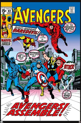 Vista 11 de Trends International Marvel Comics - Póster de pared de Avengers #82, 22.4 pulgadas de largo x 14.7 pulgadas, versión enmarcada en madera de granero