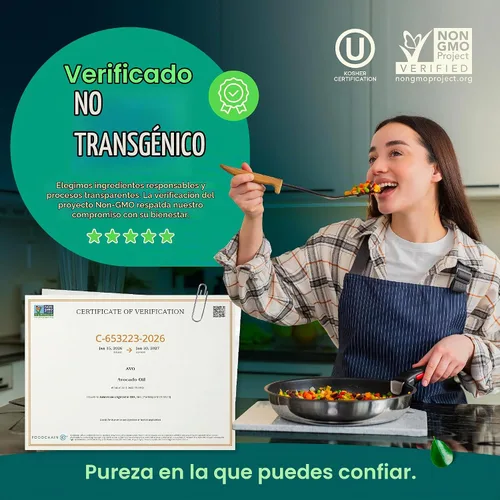 Vista 4 de Aceite de aguacate AVO 100% no transgénico, 67.6 Fl-oz, sin conservantes añadidos