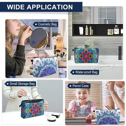 Vista 7 de MAGEFY Bolsa de maquillaje Bolsa de cosméticos, 2 paquetes azul, Lindo