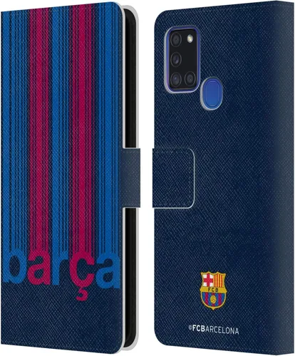 Vista 9 de Head Case Designs Funda de piel con diseño de pelota oficial del FC Barcelona Campions para Samsung Galaxy A21s (2020)