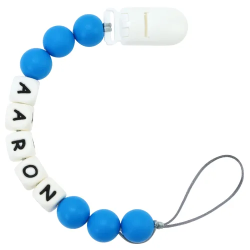 Vista 7 de Clip personalizable para cochecito con nombre, clip personalizado para cochecito con nombre (azul bebé)