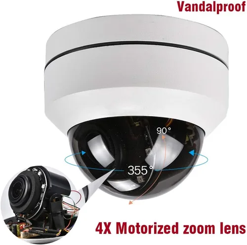 Vista 2 de EVERSECU Mini cámara PTZ RS485 HD analógica 1080P 4X Zoom (0.110-0.472 in) 65ft IR distancia al aire libre Cámara domo de alta velocidad IP66