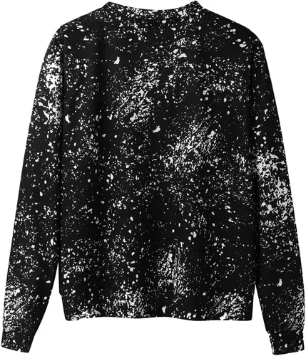 Vista 2 de Sudadera de gran tamaño para hombre, divertida y fea fiesta de Navidad, cuello redondo, diseño de copo de nieve con botones