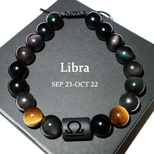 Vista 55 de Pulseras de la amistad, pulsera de obsidiana negra arcoíris para mujeres y hombres, 0.394 pulgadas (0.394 in), ojo de tigre, hematita y cristal