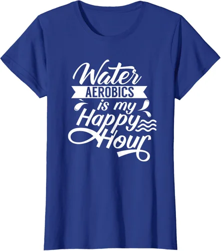 Vista 9 de Water Aerobics Is My Happy Hour Hobby Instructor Aqua Camiseta Negro
