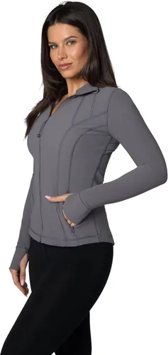 Vista 2 de 90 Degree By Reflex Chaqueta deportiva ligera con cremallera completa para mujer