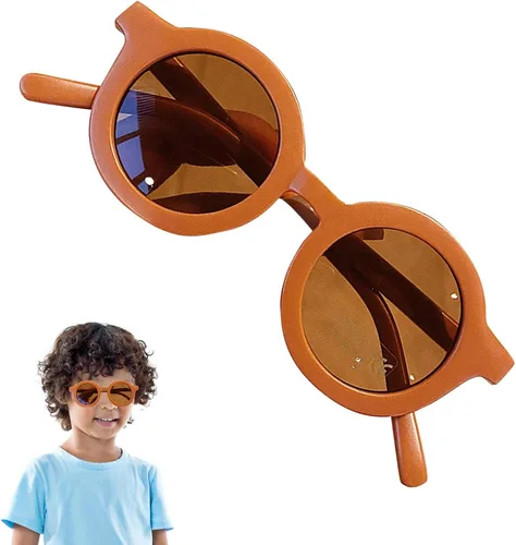 Vista 8 de Yimin Kids Sunglasses,UV-Proof Round Sunglasses for Kids - Sun Eyewear Streamlined Arc Design Integrated Nose Pads Thick Frame