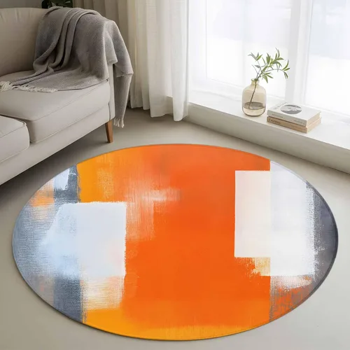 Vista 34 de Alfombra abstracta rosa y gris de San Valentín de 2 x 3 pies, alfombra estética geométrica moderna, antideslizante, rectangular, lavable