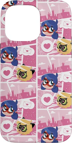 Vista 21 de Miraculous Ladybug Chibi Collection Mensaje para Cat Noir Funda para iPhone 17