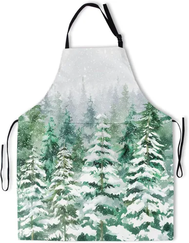 Vista 9 de Delantales para mujeres y hombres, delantal impermeable con 2 bolsillos, para peluquero, chef, cocinar, asar, accesorios de cocina, 28 x 33 pulgadas