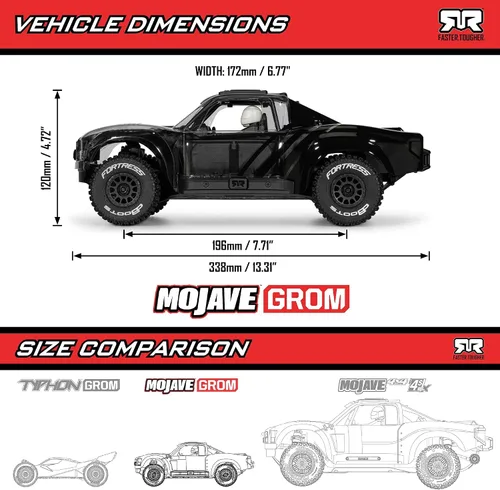 Vista 3 de ARRMA 1/16 Mojave GROM 4X4 RTA KIT RC Camión Desierto Cepillado