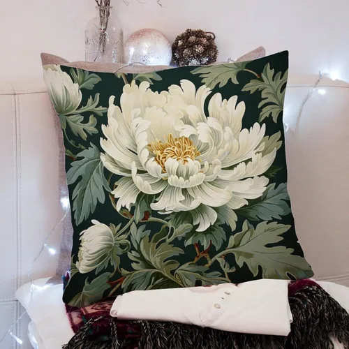 Vista 8 de Funda de almohada Honshu in Robins Egg Chinoiserie Floral - Fundas de cojín asiáticas clásicas cuadradas para sofá, dormitorio, cama, silla, sofá