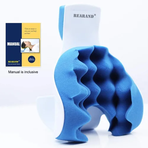 Vista 2 de REARAND® Relajante de cuello y hombros - Estirador ergonómico de cuello para aliviar el dolor, almohada quiropráctica para alineación de la columna