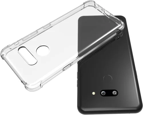 Vista 5 de USTIYA Funda para LG G8 ThinQ Clear TPU Cuatro Esquinas Cubierta Protectora Transparente Suave