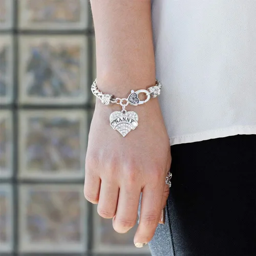 Vista 2 de Inspired Silver - Brazalete de plata en forma de corazón con pedrería de circonitas cúbicas