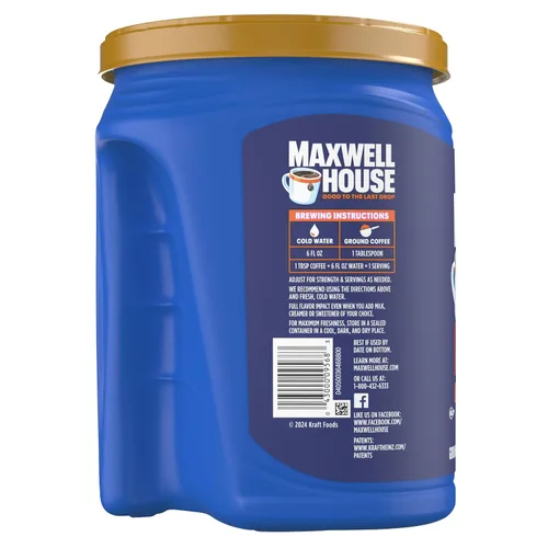 Vista 7 de Maxwell House Café molido, Kosher, 1 recipiente, para recogidas por las mañanas y por la tarde, tostado despierto, tostado medio, 40.4 onzas