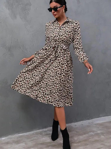 Vista 4 de WDIRARA Vestidos casuales de manga larga con botones para mujer
