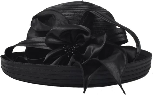 Vista 2 de Lady Church Derby - Sombrero tipo capó para fiesta de té, boda, sombrero tipo cubo, S051