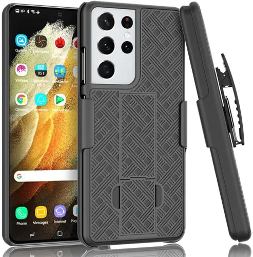 Vista 7 de Funda diseñada para Samsung Galaxy S21 con funda de clip para cinturón