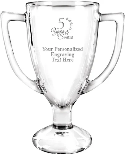 Vista 7 de Crown Awards Premio de taza de vidrio con su texto, trofeo de vidrio personalizado grabado personalizado de 7 pulgadas 38 Personalizado