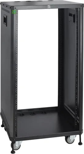 Vista 8 de RIVECO POMU - Estante estéreo y de estudio de 6U con ruedas giratorias, gabinete de red rodante, estante de audio de marco abierto para grabación