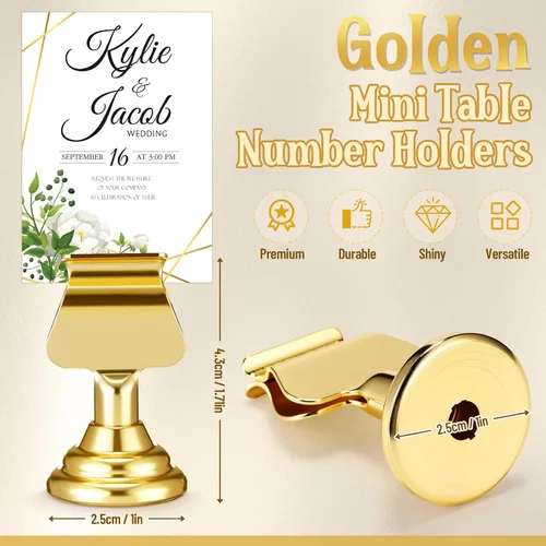 Vista 37 de Kathfly 24 soportes para números de mesa, clip de metal para tarjetas