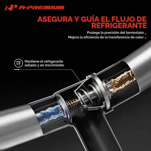 Vista 6 de A-Premium Conjunto de Carcasa de Termostato de Refrigerante de Motor con Junta Compatible con Mercedes-Benz C230 C250 C280 C300 C350 E280 E350 ML350