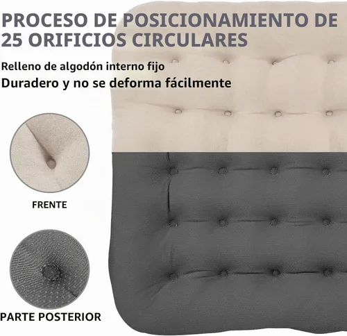 Vista 3 de BUYUE Good Support - Cojín acolchado para silla de oficina, terciopelo suave, cómodo, antideslizante, para escritorio de computadora, silla de Beige