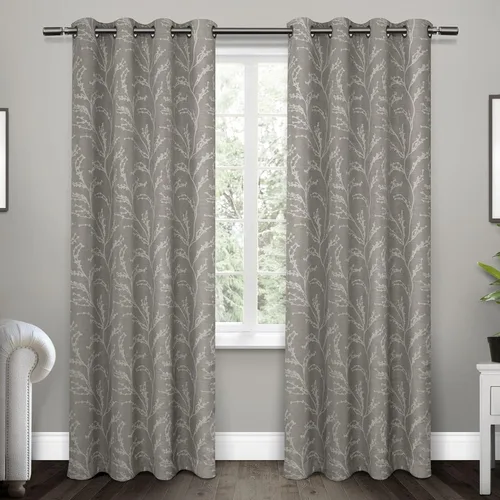Vista 12 de EXCLUSIVE HOME Kilberry - Par de paneles de cortinas opacas con ojales en la parte superior, 52 x 63 pulgadas, gris ceniza