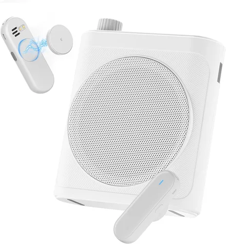 Vista 8 de Tearstone Amplificador de voz para profesores con micrófono de solapa magnético inalámbrico, altavoz recargable portátil Bluetooth, 2 micrófonos