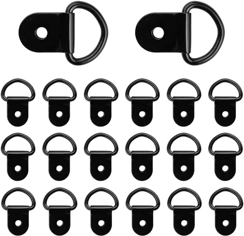 Vista 10 de KVAEY 10 piezas de anillos en D pequeños de acero para amarre, anillo de amarre de acero resistente para carga, punto de anclaje de anillo en D