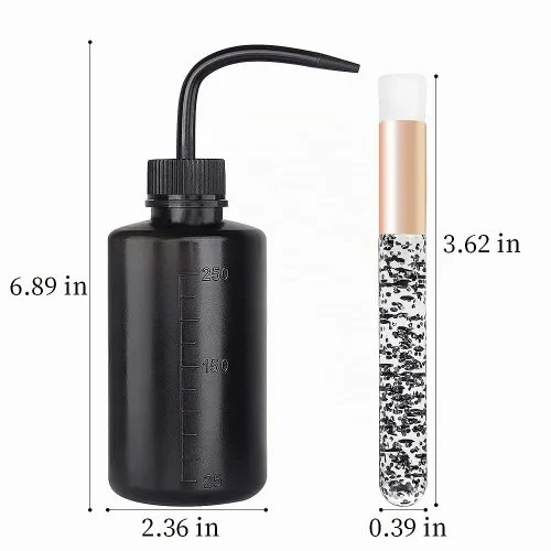 Vista 2 de Juego de 3 brochas de champú para pestañas, color negro Botella negra+cepillo de nariz negro