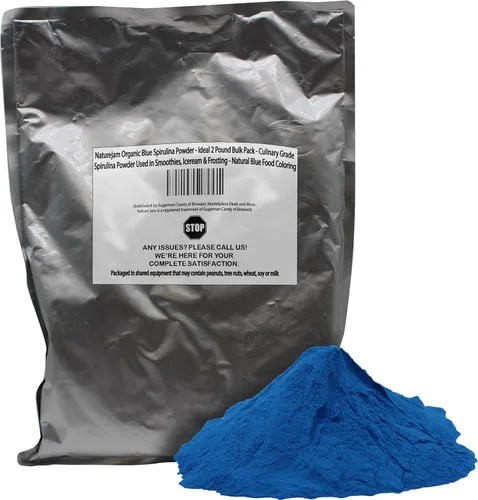 Vista 9 de Naturejam - Polvo de espirulina azul orgánico, 1 libra a granel, 16 onzas, grado culinario prémium para licuados, colorante alimentario azul natural