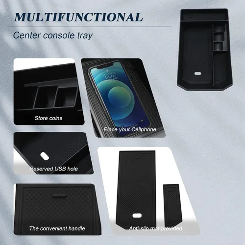 Vista 6 de BIBIBO [Actualizado para 2024 2025 2026 BMW iX Accesorios 2023-2026 BMW iX Organizador de Consola Central para 2023-2026 BMW iX (I20) Caja