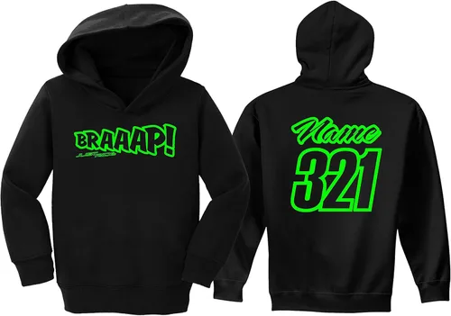 Vista 2 de Just Ride BRAAAP - Sudadera con capucha para niños y jóvenes, para motocross, personalizable, personalizable