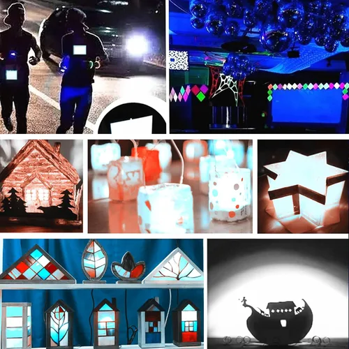 Vista 6 de Panel LED flexible, panel electroluminiscente en lámina de cinta EL, cortable, suave para máscara de ojos, cosplay, fiesta, decoración DIY
