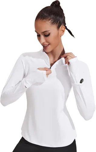Vista 2 de Pinspark Camiseta de manga larga para mujer que absorbe la humedad con agujeros para reloj