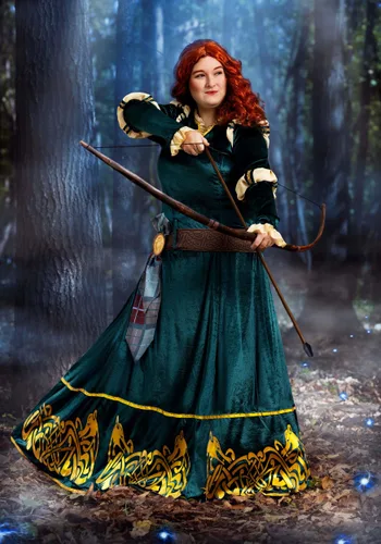 Vista 2 de Disfraz Plus Size Premium de Merida de Disney para Mujer Multicolor