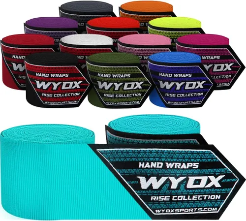 Vista 11 de WYOX Boxing Hand Wraps Inner Gloves, Elasticated Thumb Loop Bandages Mexican Style Under Mitts Wrist Wrap Protection Muay Thai MMA Kickboxing