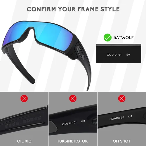 Vista 2 de 5 lentes polarizadas de repuesto para gafas de sol Oakley Batwolf OO9101, resistentes a los arañazos y a los impactos