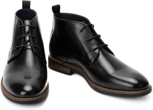 Vista 6 de Temeshu Botas Chukka de punta redonda para hombre botas de vestir clásicas con cordones MS17